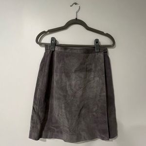 Gap Gray Suede Leather Wrap Skirt 8